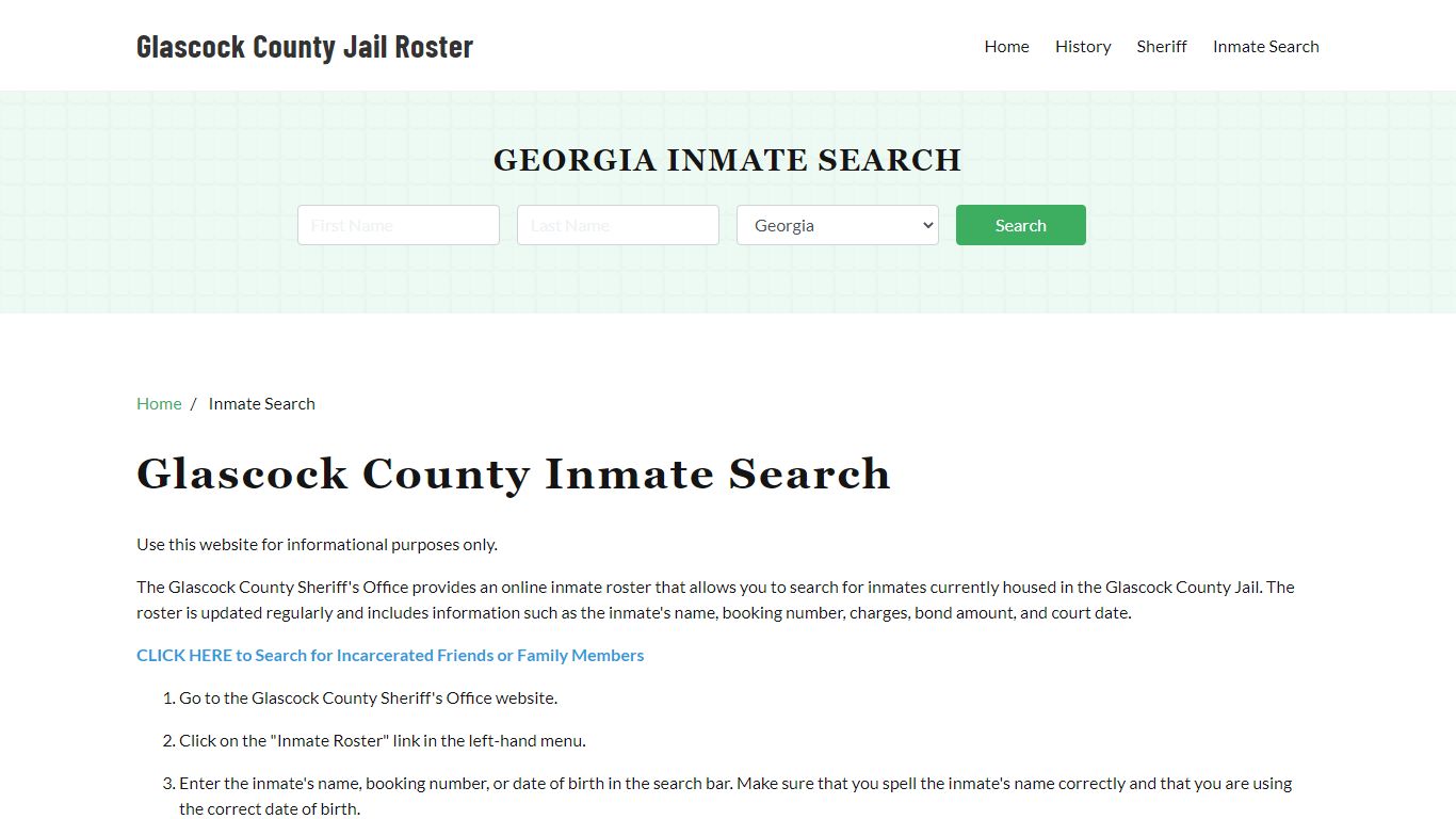 Glascock County, GA Detainee Lookup